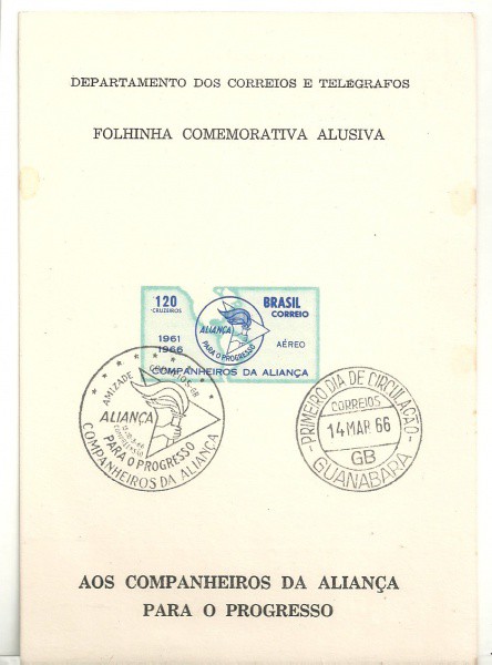 FOLHINHA COMEMORATIVA ALUSIVA COMPANHEIROS DA ALIANÇA