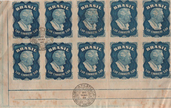 Filatelia: Conjunto de (10) selos do Brasil. MBC