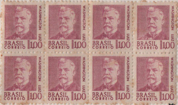 Filatelia: Conjunto com (8) selos do comemorativos do Brasil - Washington Luiz Muito bem conservado