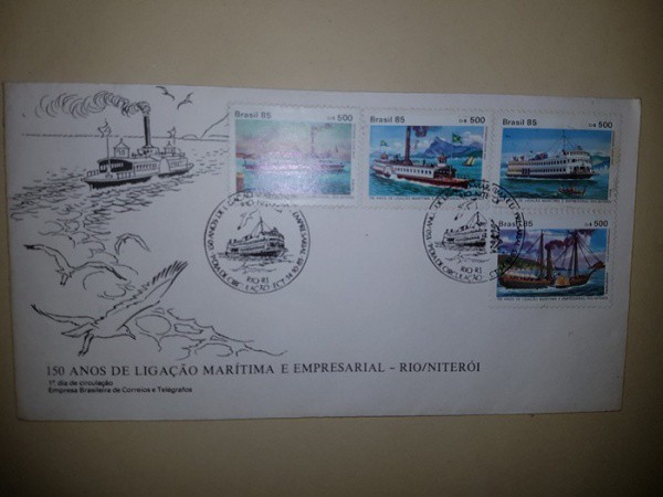 - *Envelope filatélico comemorativo dos 150 anos de ligação marítima e empresarial Rio  Niterói, co