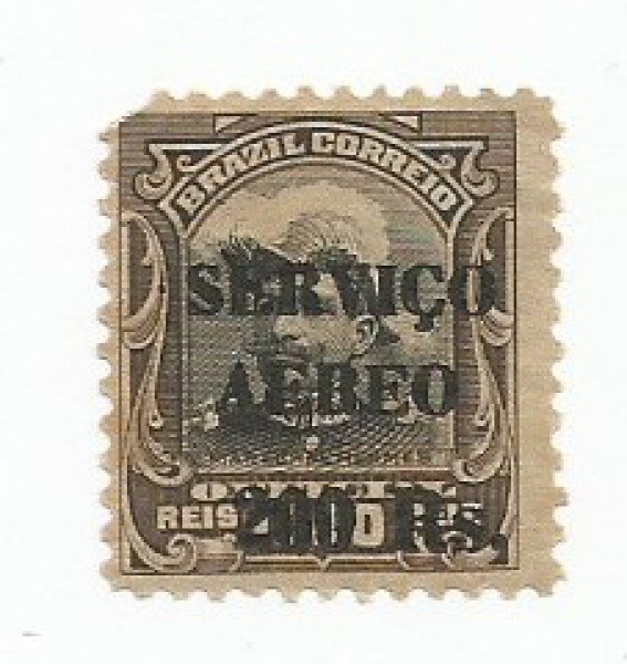 selo brasil a2 200/1$ pardo e escuro preto rhm27