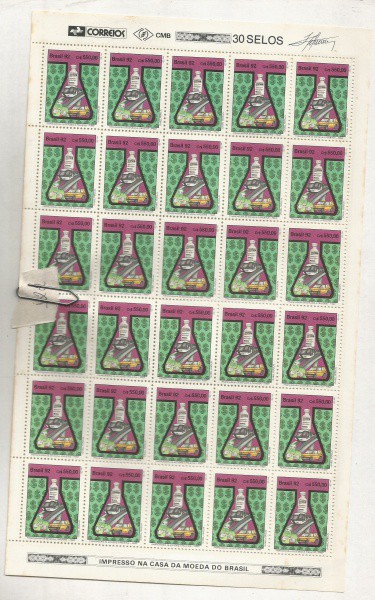 brasil, folha nova  brasil 92 30 selos