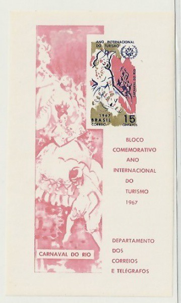 bloco brasil b24 comemorativo ano internacional do turismo 1967