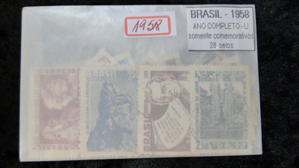 1958 - BRASIL - SELOS COMEMORATIVOS, ANO COMPLETO - 28 SELOS - CARIMBADOS