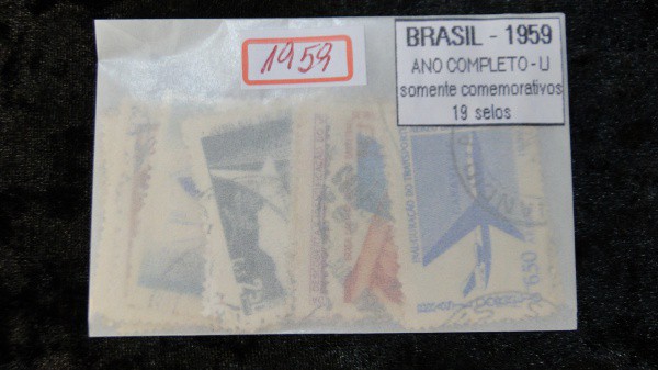 1959 - BRASIL - SELOS COMEMORATIVOS, ANO COMPLETO - 19 SELOS - CARIMBADOS