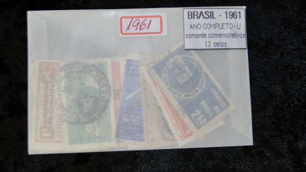 1961 - BRASIL - SELOS COMEMORATIVOS, ANO COMPLETO - 13 SELOS - CARIMBADOS