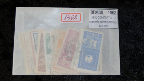 1962 - BRASIL - SELOS COMEMORATIVOS, ANO COMPLETO - 14 SELOS - CARIMBADOS