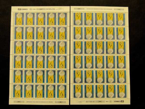 Brasil, lote com 02 folhas com 30 selos cada, tema `maçonaria`