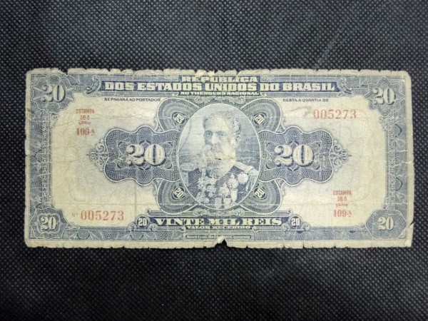 Brasil República, cédula de 20 mil réis. No estado