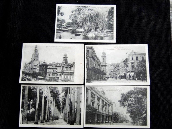 Rio de Janeiro, serie com 5 postais diferentes déc. 10/20, Bom estado de conservação. #.