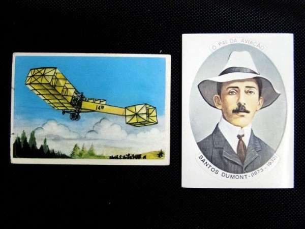 Brasil, lote com 02 cromos déc 50/60 Santos Dumont e 14 BIS. Bom estado de conservação.