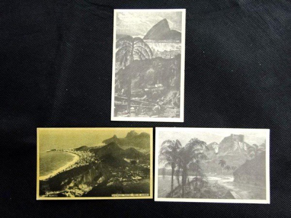 Rio de Janeiro, lote com 03 postais déc. 30/40 sendo reproduções de águas-forte do prof. Rothkirch e