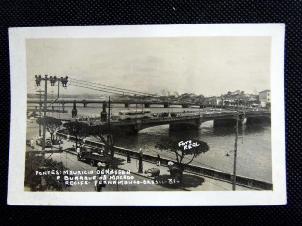 Recife - Pernambuco, postal déc. 30 "Pontes Mauricio de Nassau e Buarque de Macedo". Bom est