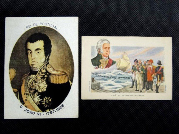 Brasil, lote com 02 cromos déc 50/60 D. João VI. Bom estado de conservação.