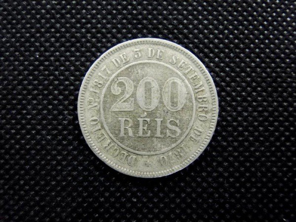 Brasil Império, moeda de 200 Réis de 1888 MBC/S.