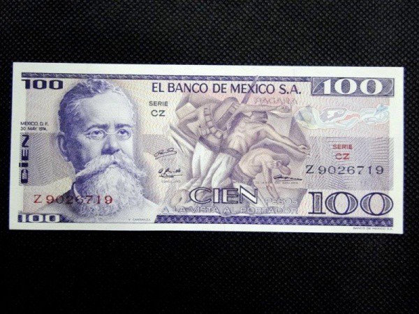 México, cédula de 100 pesos, S/FE