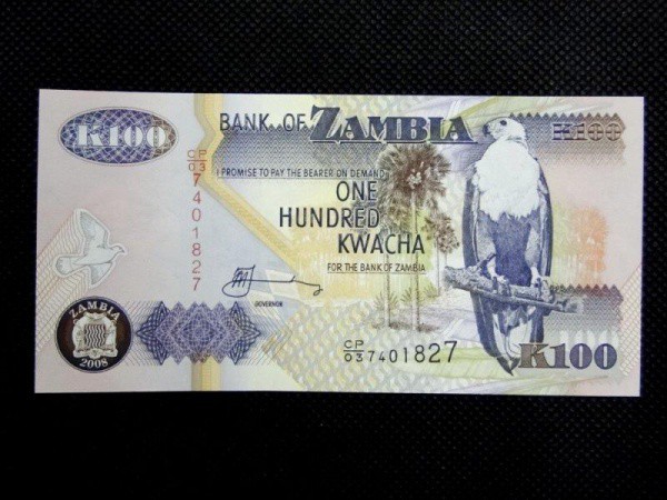 Zambia, cédula de 100 kwacha, FE