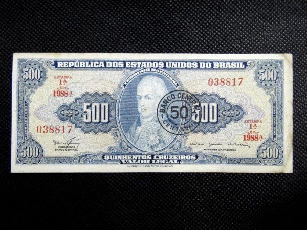 Brasil, cédula de 50 Cruzeiros Novos D. João VI, MBC.