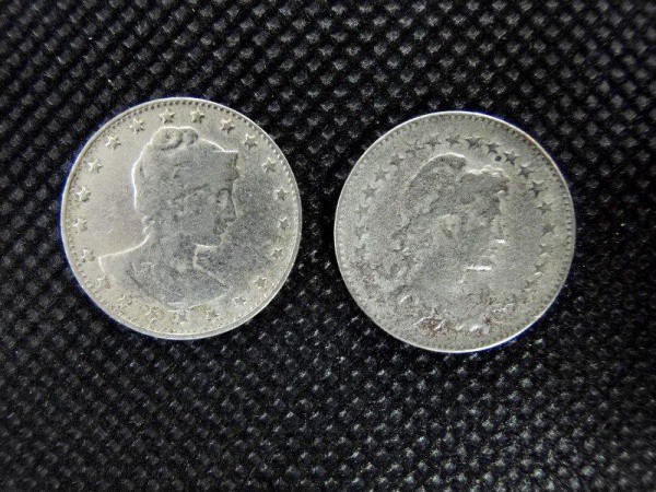 Brasil República, lote com 02 moedas de 100 réis.