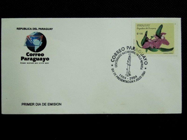 Paraguai, FDC com CBC alusivo ao CENTENÁRIO DO NASCIMENTO DE PABLO NERUDA. BEC.