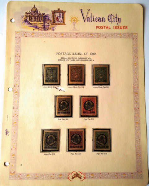 AV1175 - Serie de Selos do Vaticano - 1945 - Papa Piu XII - Overprinted - RARO