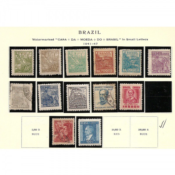 AV0574 - Serie de Selos do Brasil - Netinha - Filigrana Casa + - Sem traco -1941 - 1947 - Rara