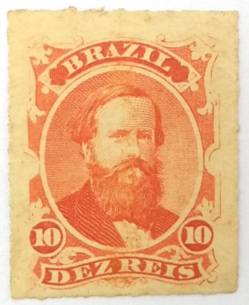 AV9139 - Selo SR030 - NOVO - 10 Reis - Dom Pedro ll - PERCÉ - 1876  - Império