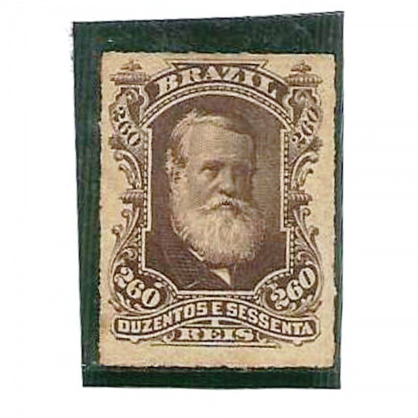 AV9146 - Selo SR043 - NOVO - 260 Reis - Dom Pedro ll - PERCÊ - Barba Branca - 1877/78 - Império