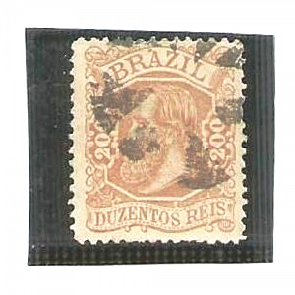 AV9148 - Selo SR056 - Com Carimbo - 100 Reis - Dom Pedro ll - Cabeçá Grande - 1882 - Império