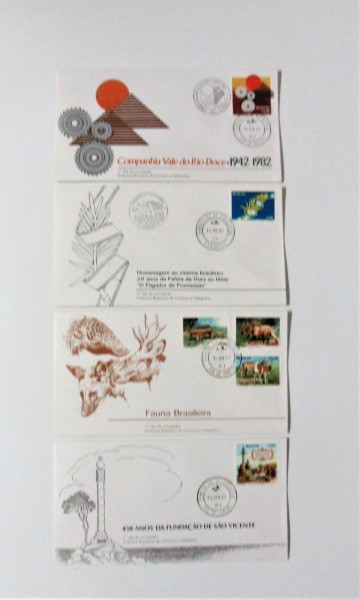 Envelopes (04) Filatélicos de Primeiro Dia: Flora Brasileira - Cactáceas, Homenagem à Brasiliana 83,