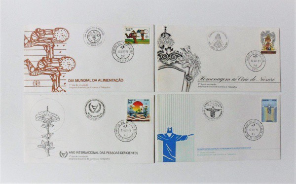 Envelopes (04) Filatélicos de Primeiro Dia: Dia Municipal da Alimentação, Homenagem ao Cirio de Naza