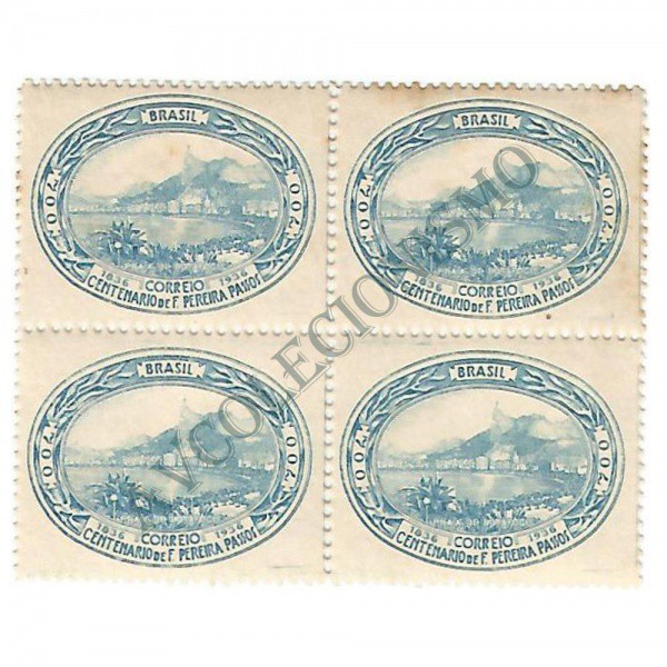 AV9493 - Quadra QC113 - Sem Filigrana - Centenário de F. Pereira Passos.