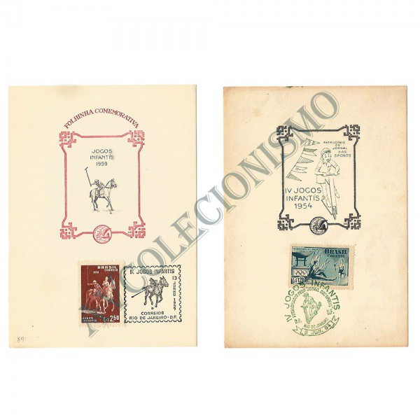 AV9502 - 2 Folhinhas - Jogos Infantis - 1954 e 1959