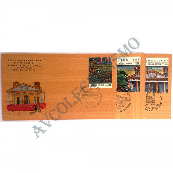AV9583 - 3 FDCs - Argentina - Exposição Filatélica - 1980