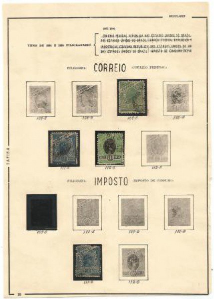 AV9607 - Folha com 4 selos Alegoria - RAROS - FIL. Correio Federal, Imposto de Consumo