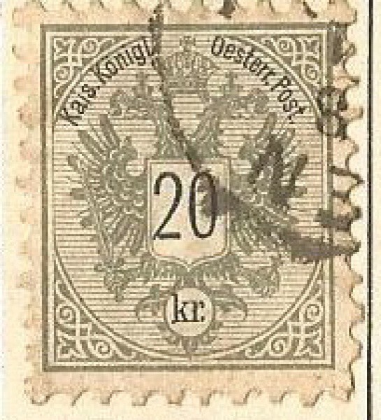 Filatelia: Selo Clássico do Império Austro-Húngaro, 1878/1883. Muito bem conservado.