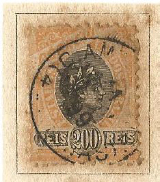 Filatelia: Selo Clássico Brasileiro. Carimbo Campos dos Goytacazes (possivelmente). Circulado em 189