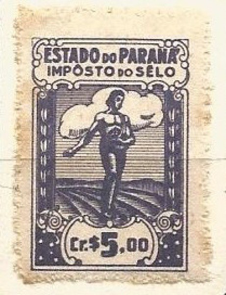 Filatelia: Selo Clássico Imposto - Estado do Paraná. Muito bem conservado.