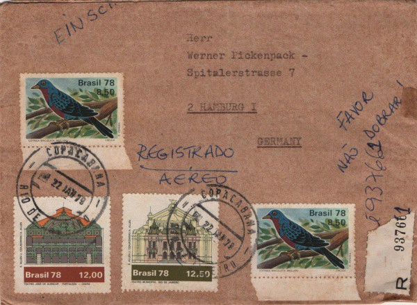 Filatelia: Antigo Envelope circulado em 1978. Conservado
