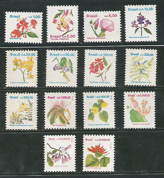 Lote 01  BRASIL  Flora Brasileira Padrão Cruzeiro  Série Completa