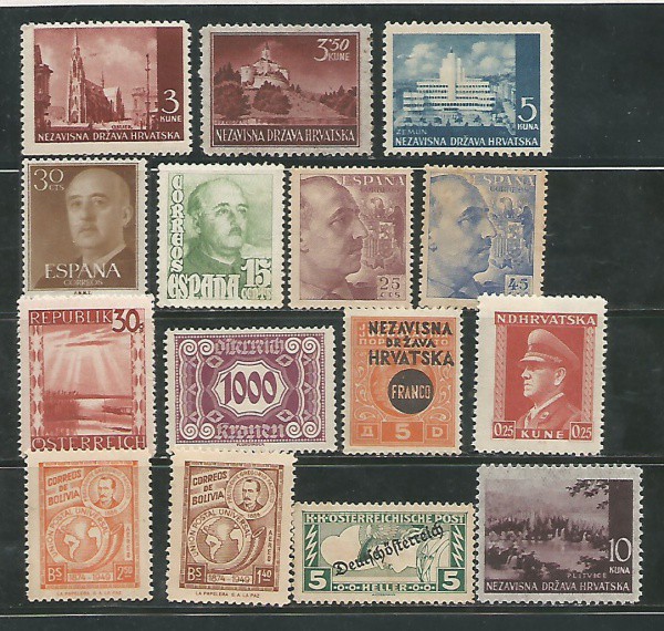 Lote 09  UNIVERSAIS  15 Bons Selos Novos Perfeitos