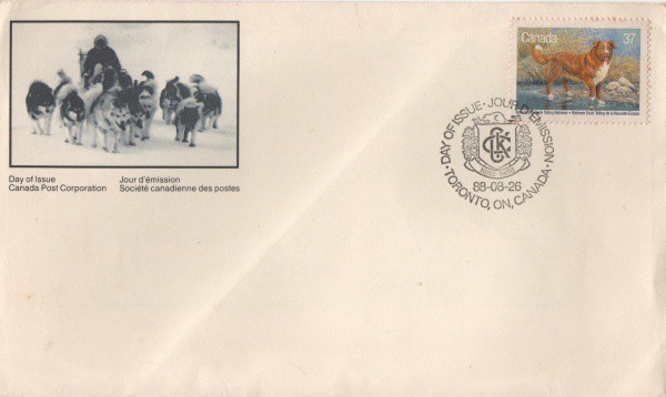 Filatelia: Antigo envelope com selo e circulado postado em Canadá - 1988. Muito bem conservado