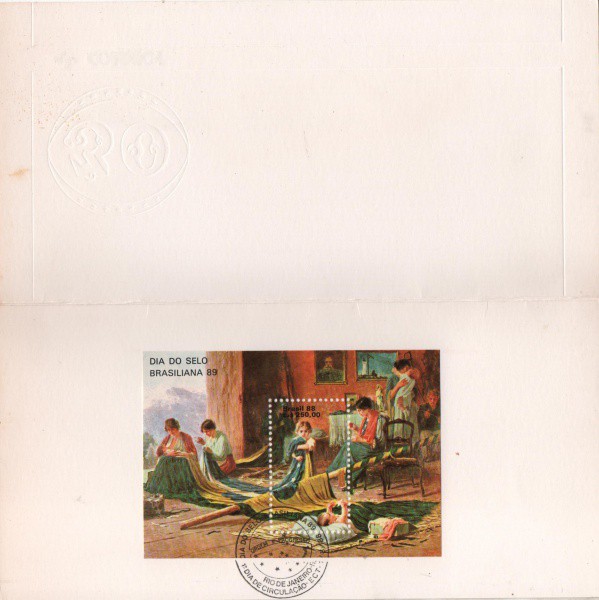 Filatelia: Brasil 1988 bloco - dia do selo - brasiliana 1988. Muito bem conservdo