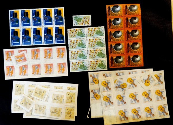 Brasil, lote com selos padrão Real, facial.