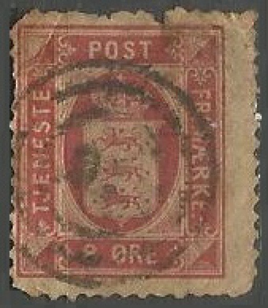 Filatelia: Selo Clássico Serviço Postal Norueguês. Muito bem conservado.