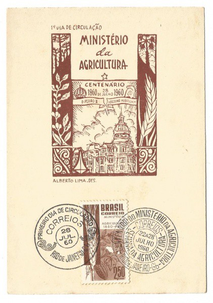 Folhinha comemorativa do Centenário do Ministério da Agricultura - 1º dia de circulação, julho de 19