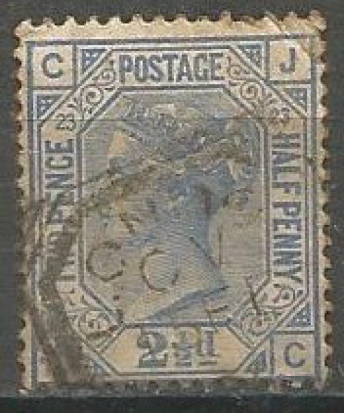 Filatelia: Selo Clássico do Império Britânico Rainha Vitória Half Penny. Muito bem conservado.