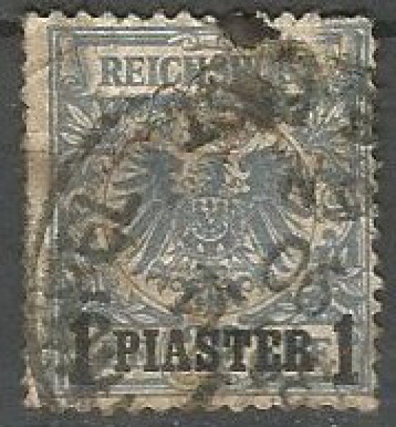 Filatelia: Selo Clássico do Império Alemão. Gabinete Alemão Turquia 1906. MBC.