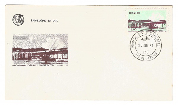 Envelope filatélico 1º dia de circulação comemorativo do Centenário de Theodomiro C. Santiago - Fund