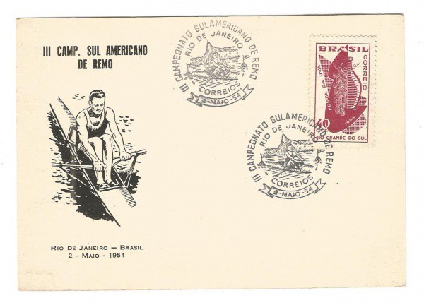Filatelia: III Campeonato Sul Americano de Remo.Circulado em 1954.MBC